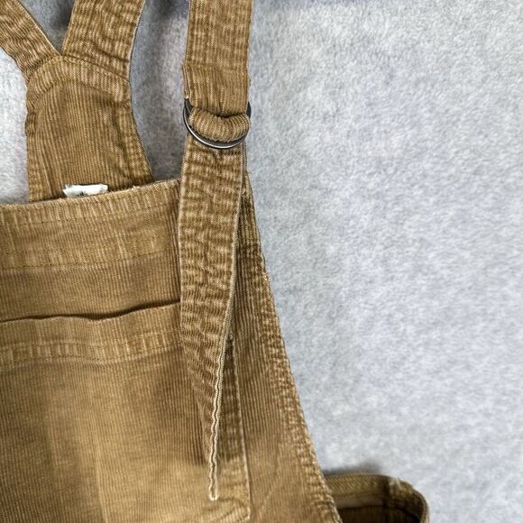 Aerie Werk &‎ Play Corduroy Overalls Plus Size XS Brown Wide Leg Frayed Hem Farm - Picture 13 of 16
